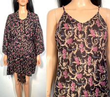 Vintage 90  s 2 Piece Lingerie Set Loungewear Slip Dress And Robe Size M