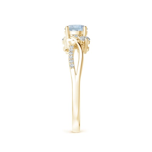 Angara Natural Aquamarine and Diamond Engagement Ring in 14K Solid Gold (5MM) - Bild 6 von 72