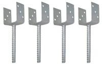 4X U PfostenträGer FüR Zaunpfosten 9X9Cm Zum Einbetonieren Verzinkt Pfostenanker