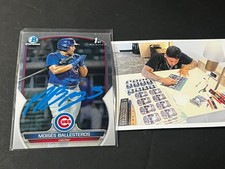 Moises Ballesteros Chicago Cubs Auto Signed 2023 Bowman 1st Chrome Paint /