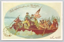 George Washington Crossing the Delaware Patriotic Reproduction Postcard