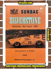 Metal Sign - 1970 Silverstone Circuit Racing Program - 10x14 inches