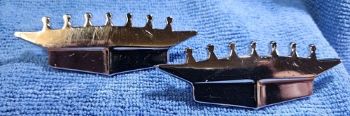2-1955 Cadillac Door Upholstery Crest Emblems Badge OEM COUPE DEVILLE FLEETWOOD - Picture 3 of 13