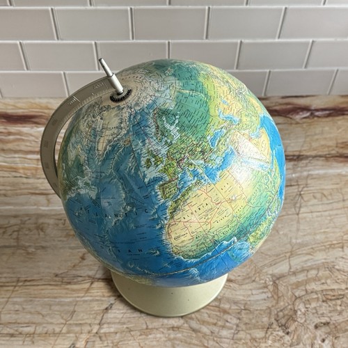 Vtg 70s Rand McNally World Portrait Globe "Soviet Union" Metal Base 12" USA Made - Picture 10 of 13