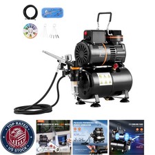 Airbrush Kit, Air Brush Set Kit With 3.5L Air Storage Tank, Dual Fan Air Tank