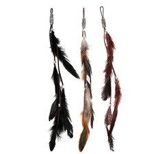 3 Pack Feather Hair Clips for Women, Boho Hippie Hair Extensions