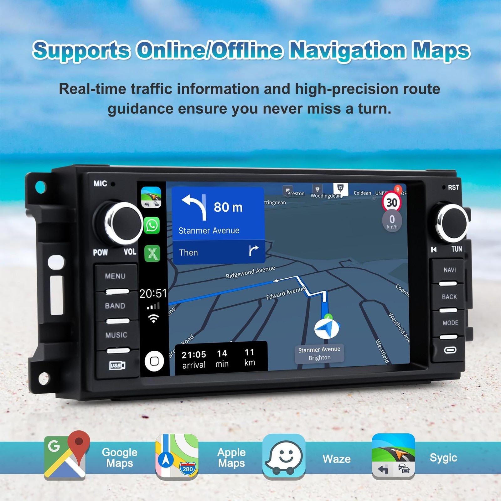 Android 13 Car Stereo for Jeep Wrangler, Chrysler, Dodge RAM 1500 - 7" Touch ... thumbnail 4