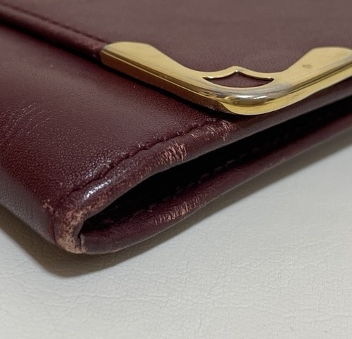 Cartier Must Line Clutch Hand Bag Leather Bordeaux Authentic 0122 - Picture 12 of 22