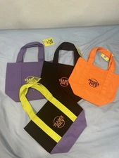 Limited Trader Joe's Mini Halloween Canvas Tote Bag Lot Of 4