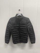 Women s Figs Scrubs On-Shift Packable Puffer Jacket Black Hooded Insulated S