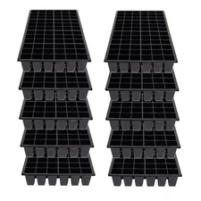 SUNPACK 21" x 11" Heavy Duty 72-Cell Square Insert Tray, Black, 2.5" (Pack of 10