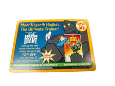 1999 IRON GIANT BURGER KING WARNER BROS PROMO CARD MEET HOGARTH HUGHES TRAINER