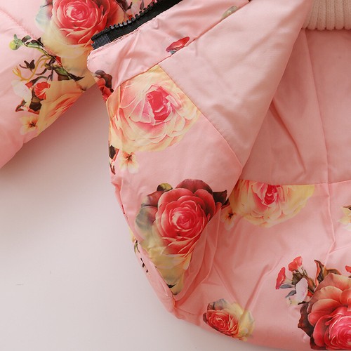 Toddler Baby Girls Floral Hooded Coat Outerwear Kids Jackets Warm Winter Clothes - Picture 12 of 16