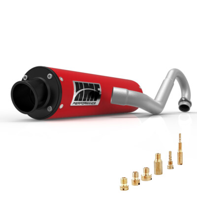 HMF Honda 300EX Full Exhaust Red w/Bk Turn Down + Jets (93-12)