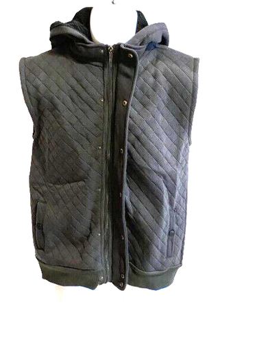 American Hawk Gray Fleece Lined Zipper/Button Up Puffer vest Sz 14/16 - Picture 3 of 16