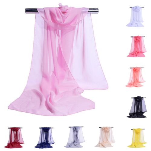 Damen Chiffon Schals Einfarbige Farben Dünne Damen Schal Atmungsaktiv 160*50cm - Bild 2 von 31