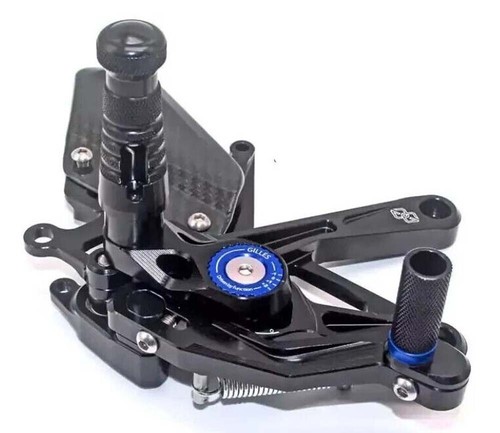 2015-2024 Yamaha R1 R1M Adjustable Race M Rear Set Carbon Heel Guard Blue Black - Picture 11 of 16