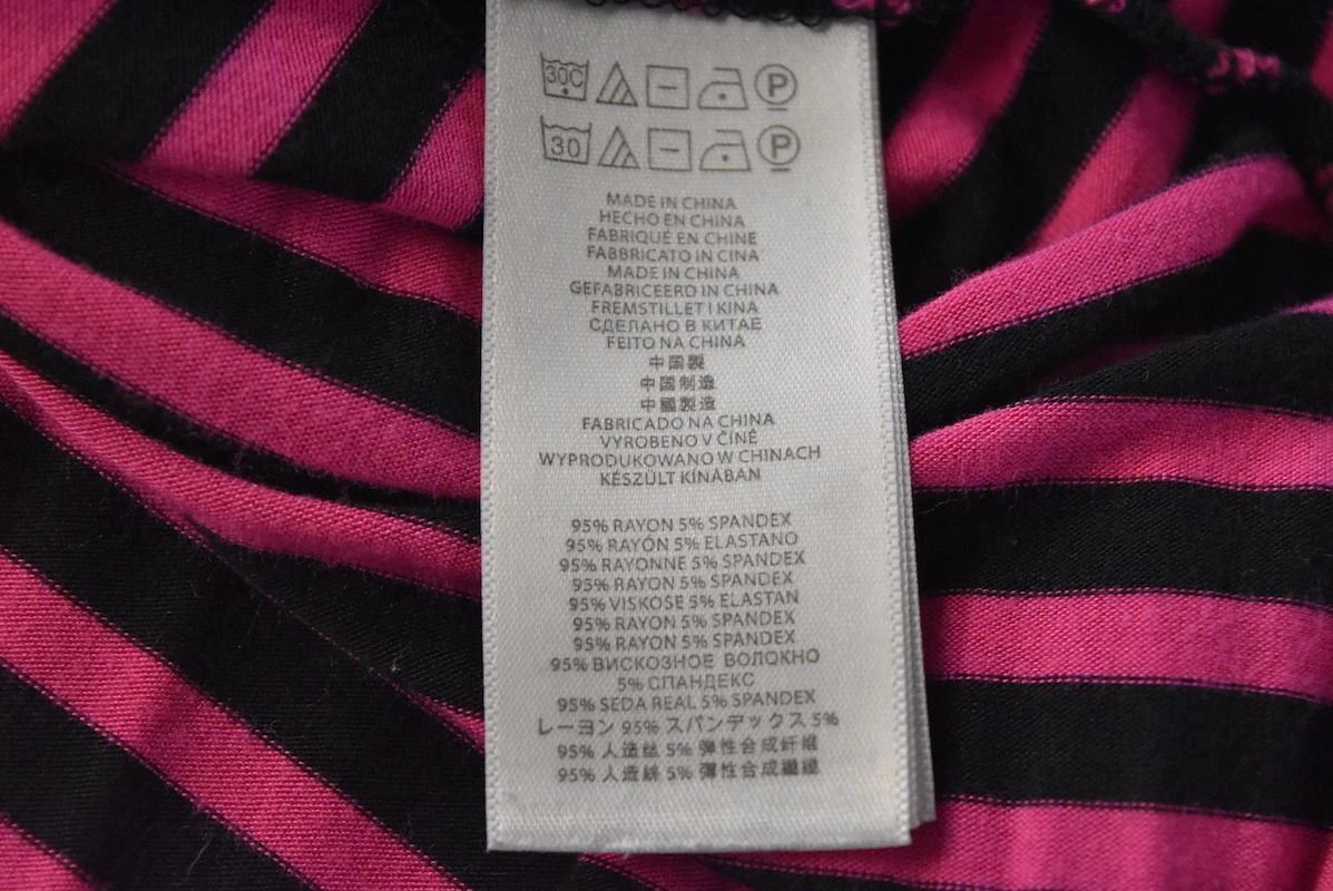 Abito Michael Michael Kors taglia S nero rosa a righe maxi smanicato rayon