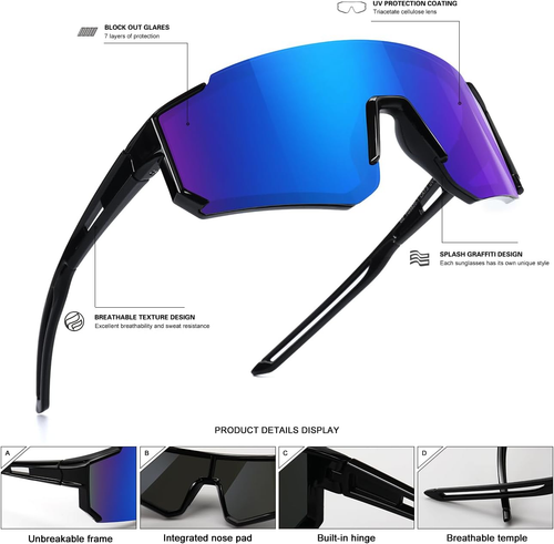 Youth Baseball Sunglasses for Boys Girls Age 6-12 Softball Cycling Sports Sungla - Picture 4 of 12