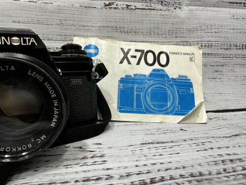 Minolta X-700 Film Camera w/ MC Rokkor PF 55mm 1:1.7 f/1.9 Lens & Booklet - Picture 3 of 14