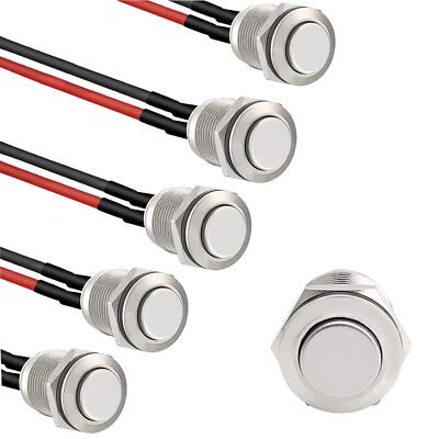 5 Stück 12mm Tastschalter Wasserdicht Drucktastenschalter Rund