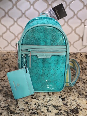 Clear Stadium Backpack Purse Nanette Lepore Aquatic Blue Sling/Crossbody , New 