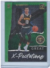 RJ Hampton 2020-21 Donruss #24 Great X-Pectations Green Flood Denver Nuggets