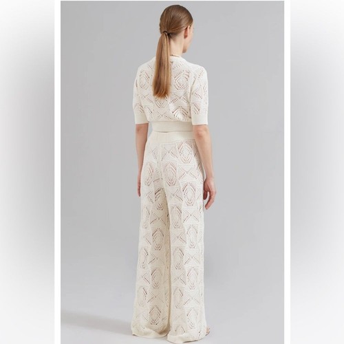 Crop top all'uncinetto Loulou Studio Jaro taglia S avorio nuovo con etichetta cotone Luxe Boho - Foto 3 di 14