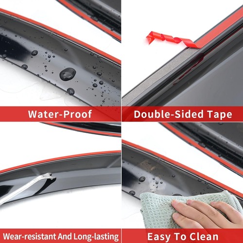 Side Window Visor Deflector Compatible with 2014-2018 Chevy Silverado GMC - Picture 2 of 6
