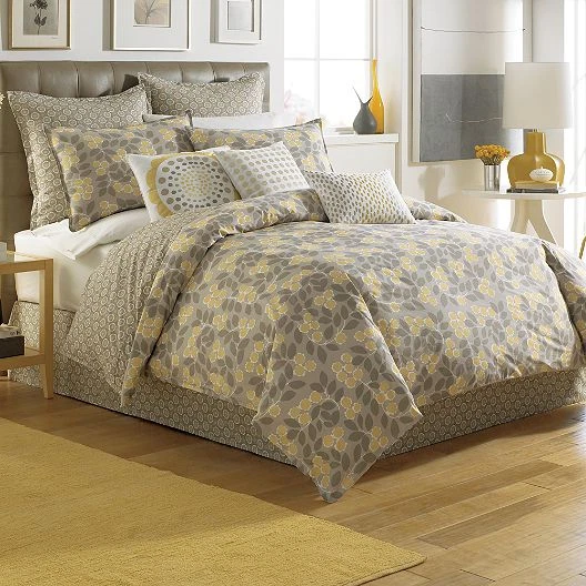 Not Neutral Garden Path Twin Duvet Set & Pillows Yellow Retro Shabby Chic Floral - Image 3 of 3