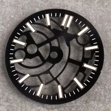 Black Silver 29mm Watch Dial fit NH35 NH38 NH70 NH71 NH72 Movement Skeleton Part