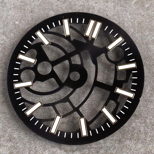 Black Silver 29mm Watch Dial fit NH35 NH38 NH70 NH71 NH72 Movement Skeleton Part - Bild 8 von 33