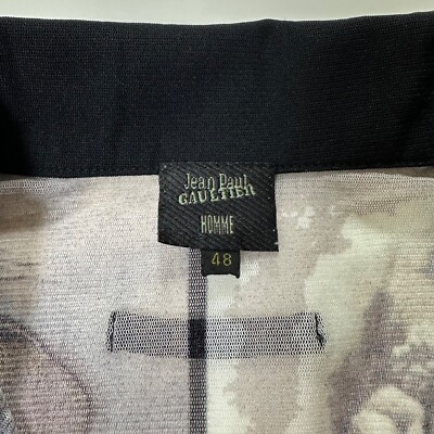 Jean Paul GAULTIER HOMME / 2002ss/Tシャツ/48/コットン/BEG/461008 JEAN PAUL GAULTIER Spring Summer 2002 Portrait Photo Print Mesh