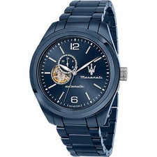 Orologio Automatico Uomo MASERATI TRAGUARDO R8823150002 Bracciale Ceramica Blu