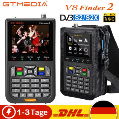 GTMEDIA V8 DVB-S2/S2X Satellitenfinder HD Satelliten Signal Messgerät Satfinder