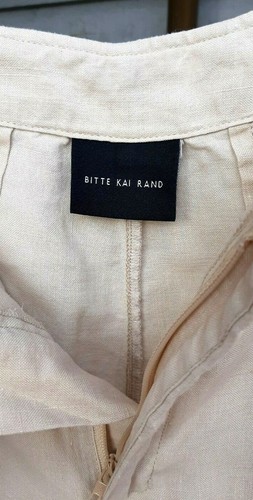 BITTE KAI RAND Hose weites Bein hoher Bund 100% Leinen Damen Große W32 L31 beige14 - Bild 8 von 9