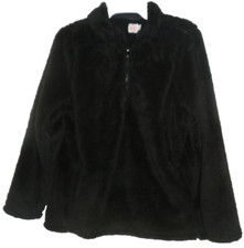 New Girls XL Plus 14-16 Black Plush Jacket Wonder Nation 1/4 Zip Pullover