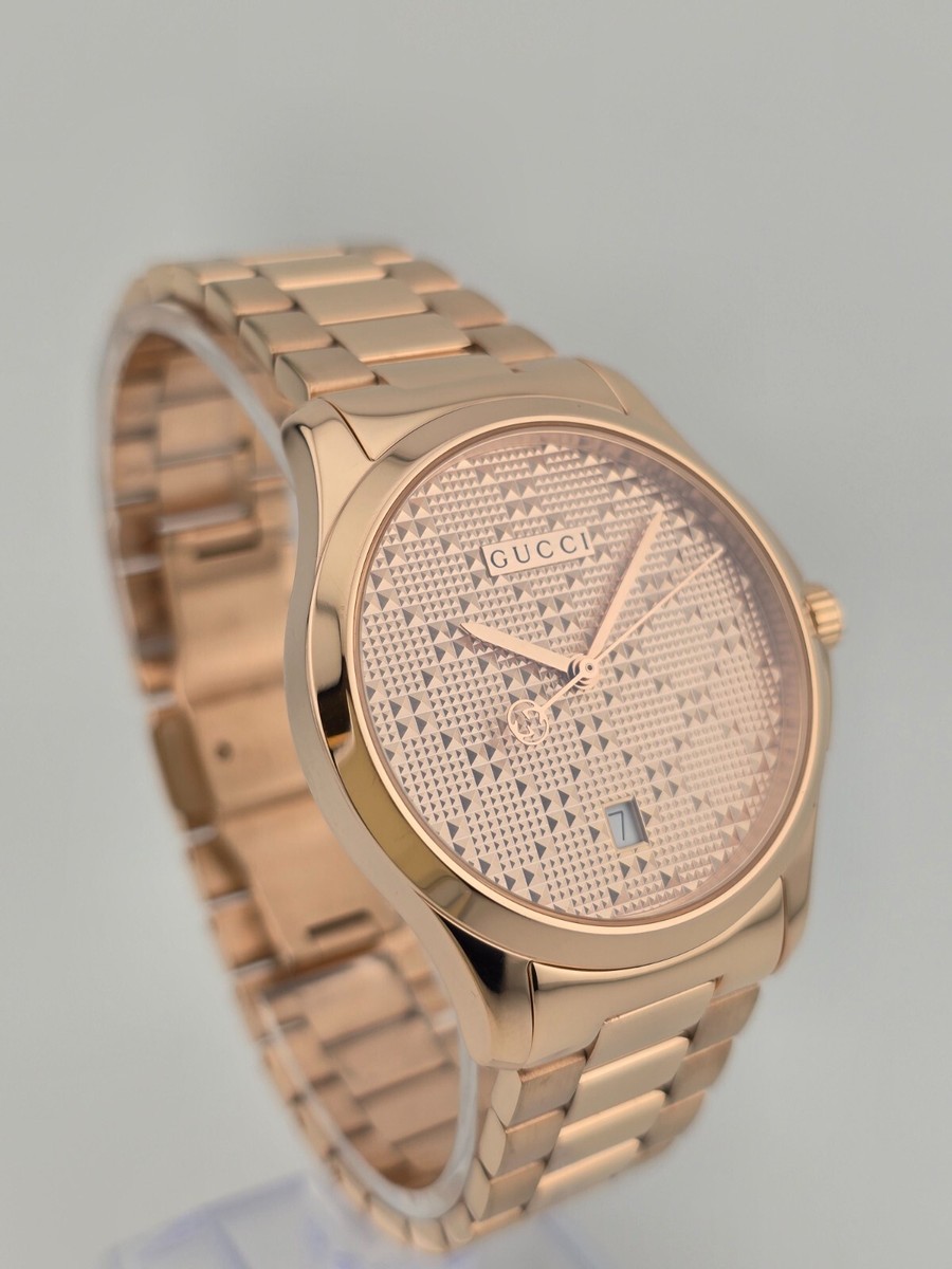 Gucci Men's G-Timeless Rose Gold Stainless Steel Watch - YA126482