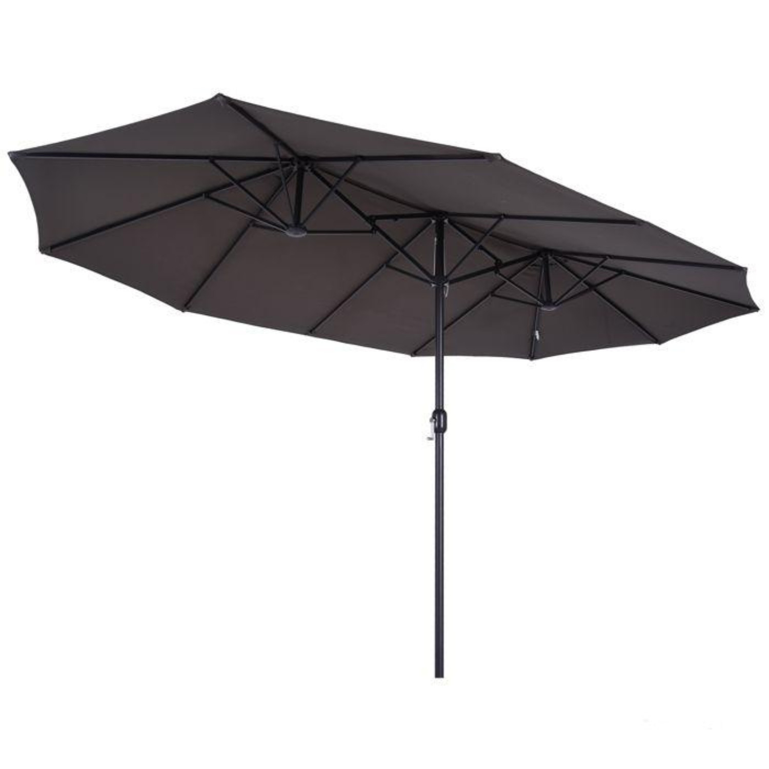 Parasol de jardin XXL Outsunny 4,6x2,7m grand parasol double gris
