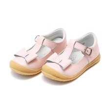 New L'amour pink leather "Emma" bow mary jane shoes, child 9,NIB