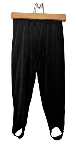 Vintage 1990's Black Velvet Stirrups Pants Girl's Size Small Soft Casual - Picture 2 of 6