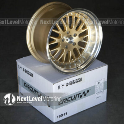 (1) Circuit Performance CP21 18x11 5x114.3 +20  Gold Wheel Rims Classic Mesh Lip