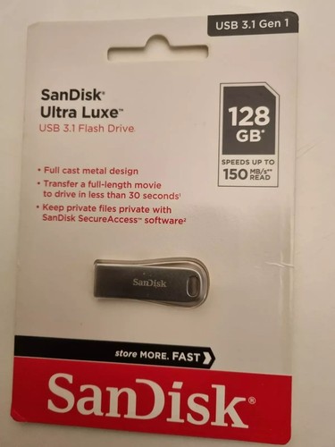 SanDisk 128GB Ultra Luxe Flash Pen Drive Memory Stick USB 3.1 Gen1 150MB/s - Bild 2 von 2