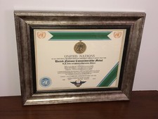 UNITED NATIONS [UNIPOM] COMMEMORATIVE MEDAL CERTIFICATE~Type 1