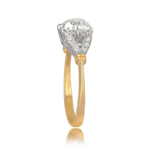 Lab Created 2.75CT Round Cut Diamond Engagement Vintage Ring 14K 2-Tone Gold FN - Picture 3 of 7