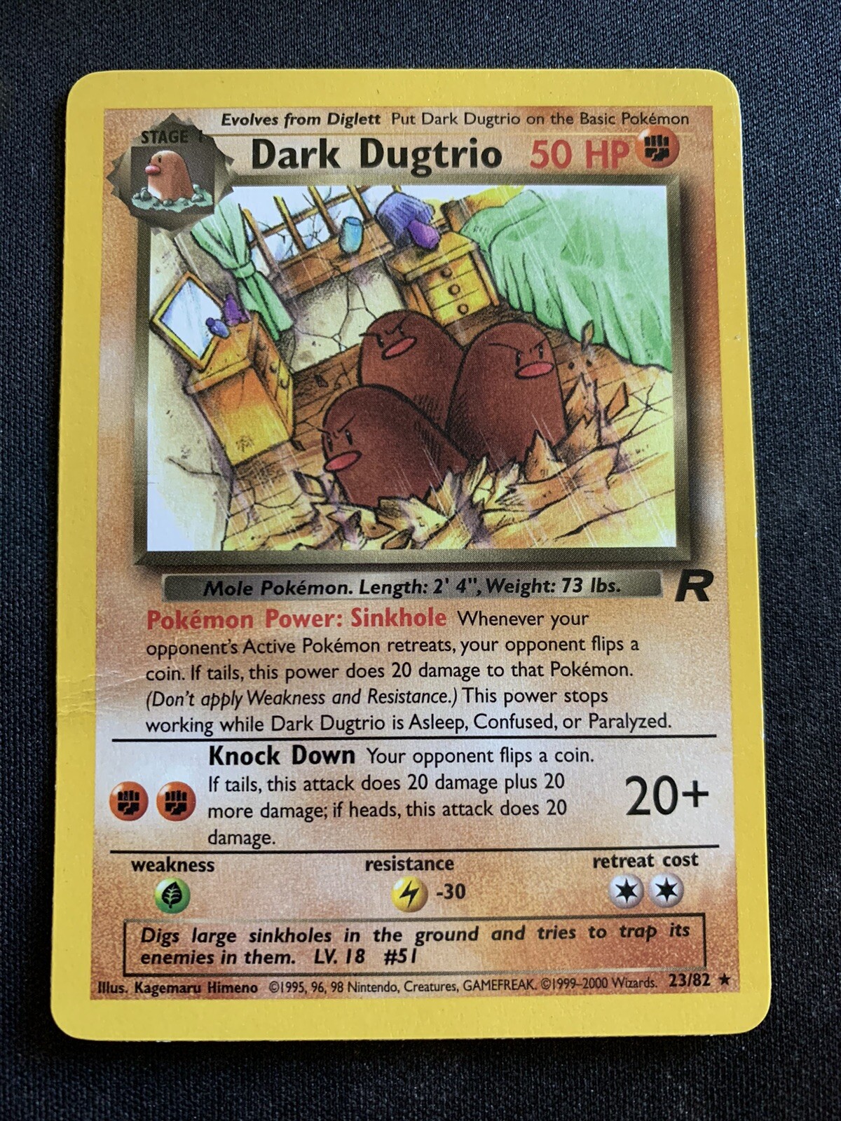 Pokemon TCG Dark Dugtrio Card 23/82 Team Rocket 1st Ed. NM