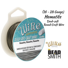 BeadSmith Craft Wire Hematite 18, 20, 22, 24, 26, 28 Gauge Wire Elements