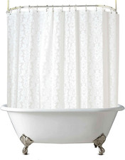 Clawfoot Tub Shower Curtain Floral Damask Liner All around Extra Wide 180X70 Inc