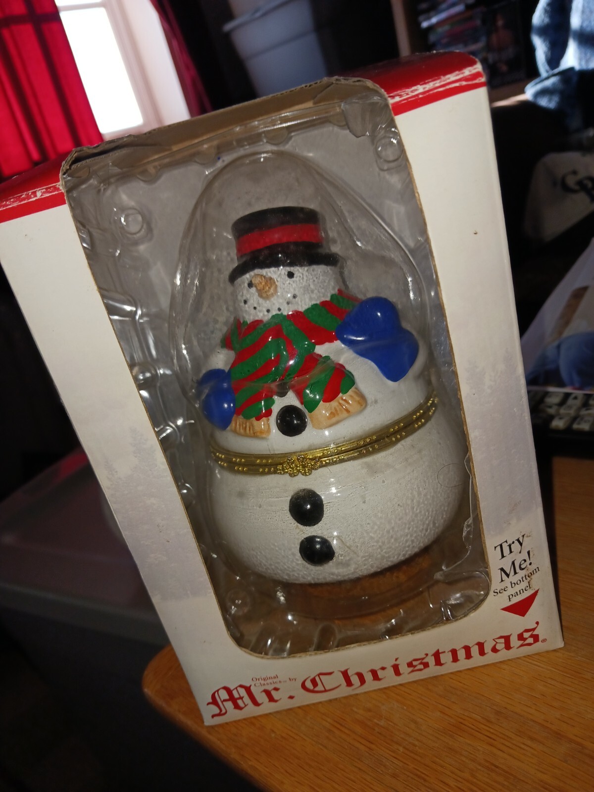 Mr. Christmas Snowman Moving Animated Ice Skaters Wind Up Music Box eBay