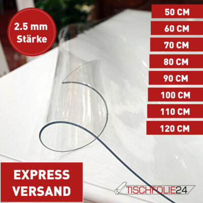Tischfolie Schutzfolie Tischdecke Tischschutz Tisch Folie transparent 2.5mm